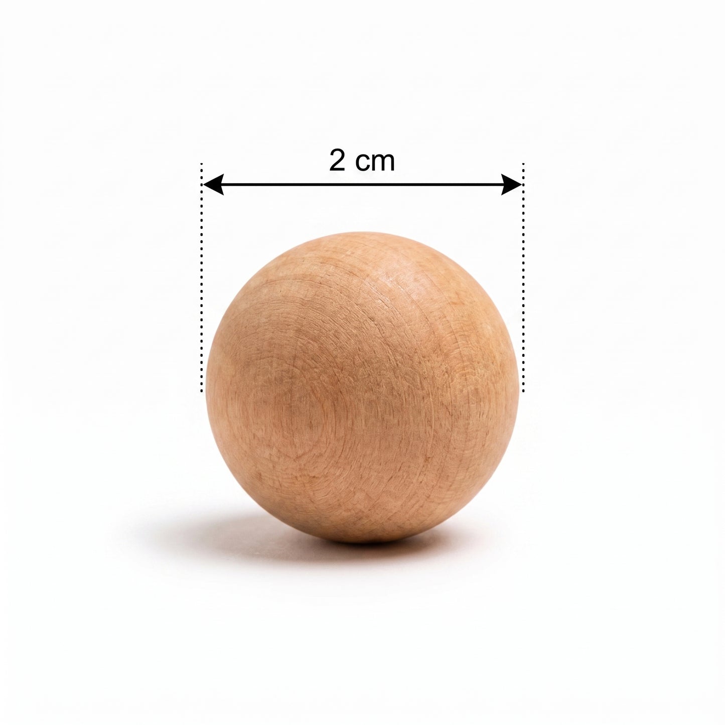 Swedish red cedar moth ball showing 2 cm diameter
