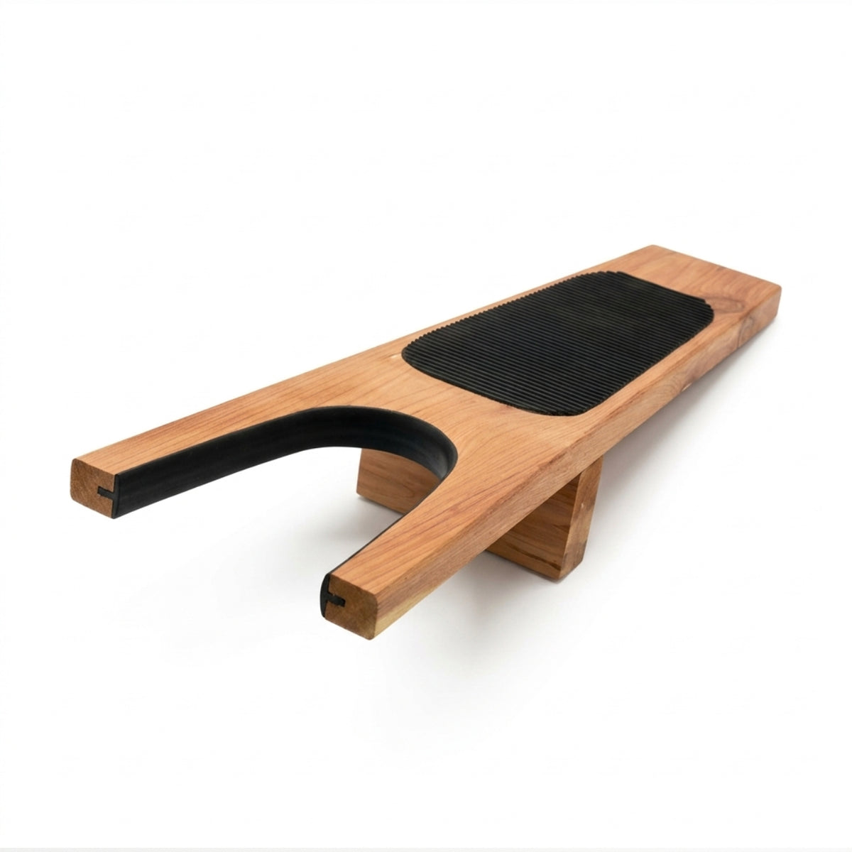 Premium cedarwood boot jack with black heel lining and raised support